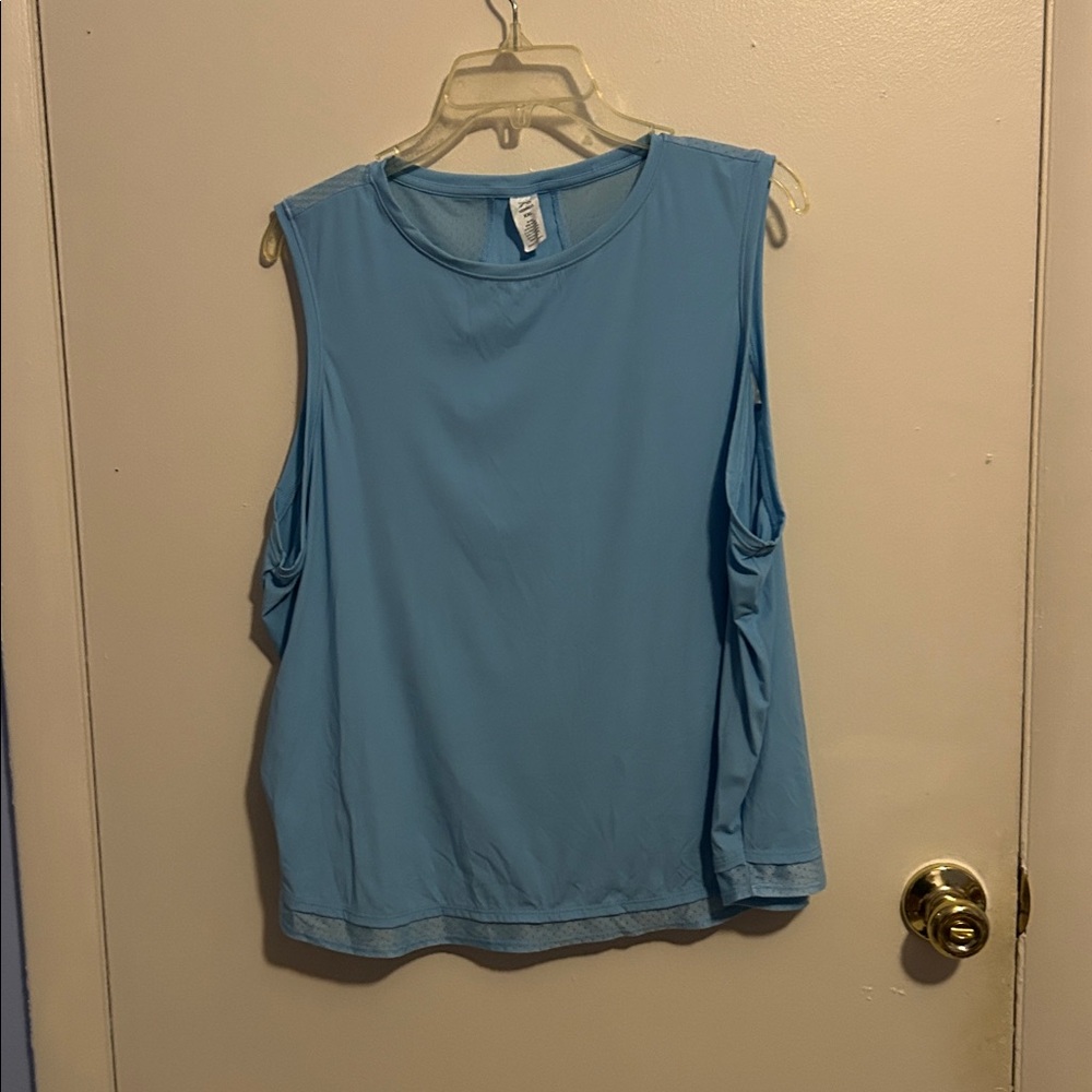 Xersion XXL Blue Sleeveless Top